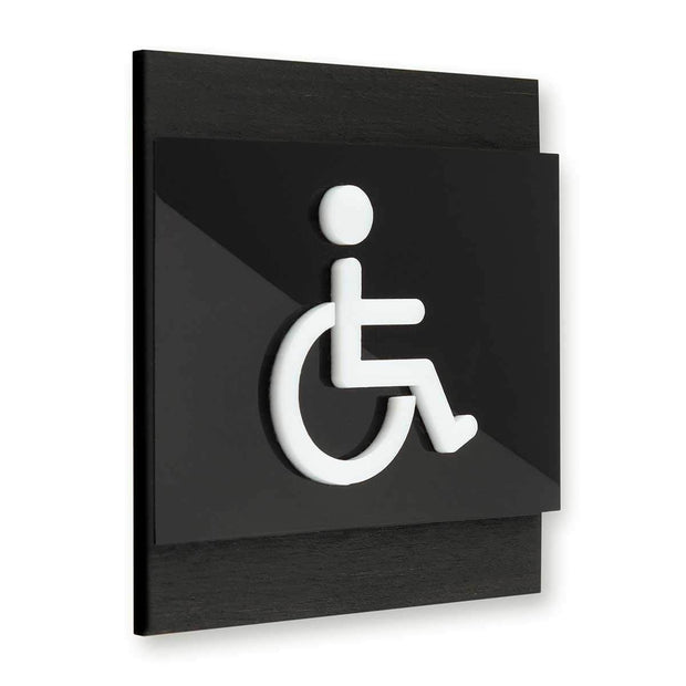 Bathroom Signs Interior Wheelchair Bathroom Door Sign - "Buro" Design