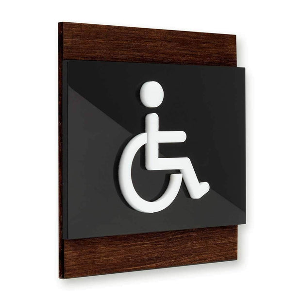 Bathroom Signs Interior Wheelchair Bathroom Door Sign - "Buro" Design