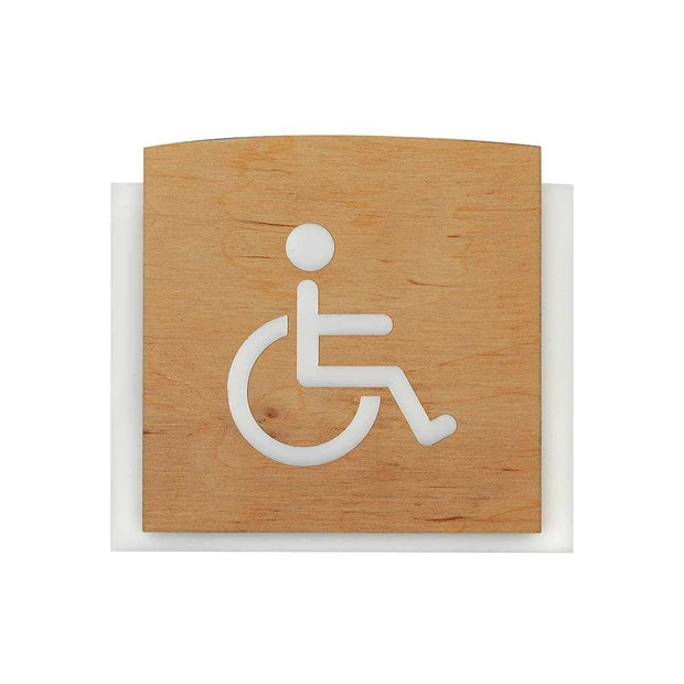 Bathroom Signs Wheelchair Bathroom Sign: Wood Sign — "Scandza" Design