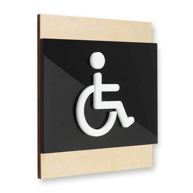 Bathroom Signs Interior Wheelchair Bathroom Door Sign - "Buro" Design