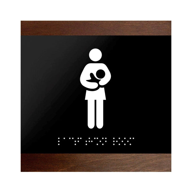 Bathroom Signs Wood Lactation Sign for Mother Room - "Buro" Design