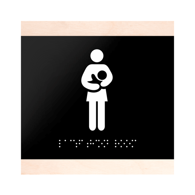 Bathroom Signs Wood Lactation Sign for Mother Room - "Buro" Design