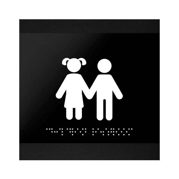 Bathroom Signs Wood Restroom Sign for Children - "Buro" Design