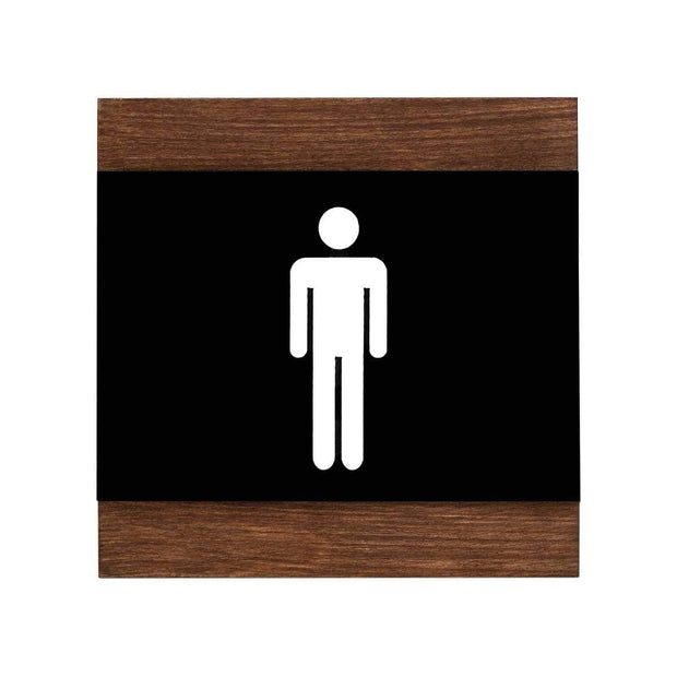 Bathroom Signs Men's Bathroom Sign: Wood Sign — "Buro" Design