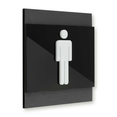 Wood Restroom Sign for Man Bathroom Signs Anthracite Gray Bsign