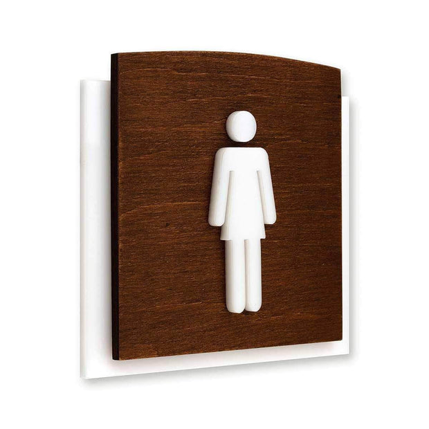Bathroom Signs Women's Restroom Sign: Wood Sign — "Scandza" Design
