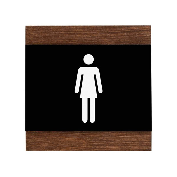 Bathroom Signs Women's Bathroom Sign: Wood Sign — "Buro" Design