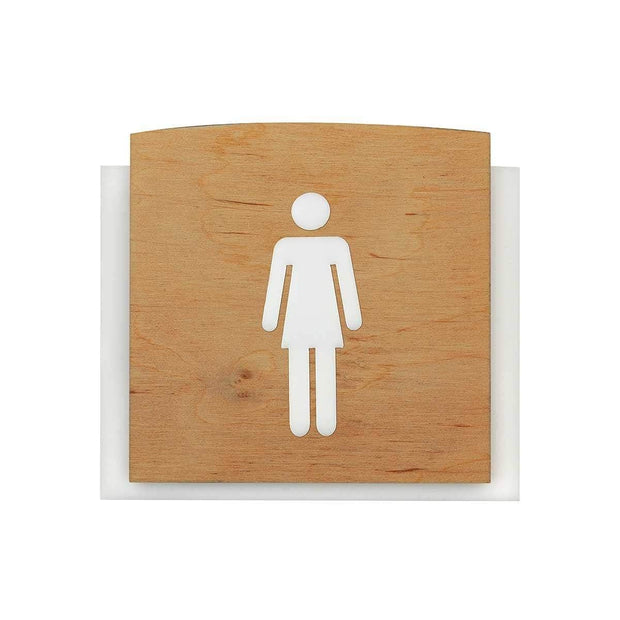 Bathroom Signs Women's Restroom Sign: Wood Sign — "Scandza" Design