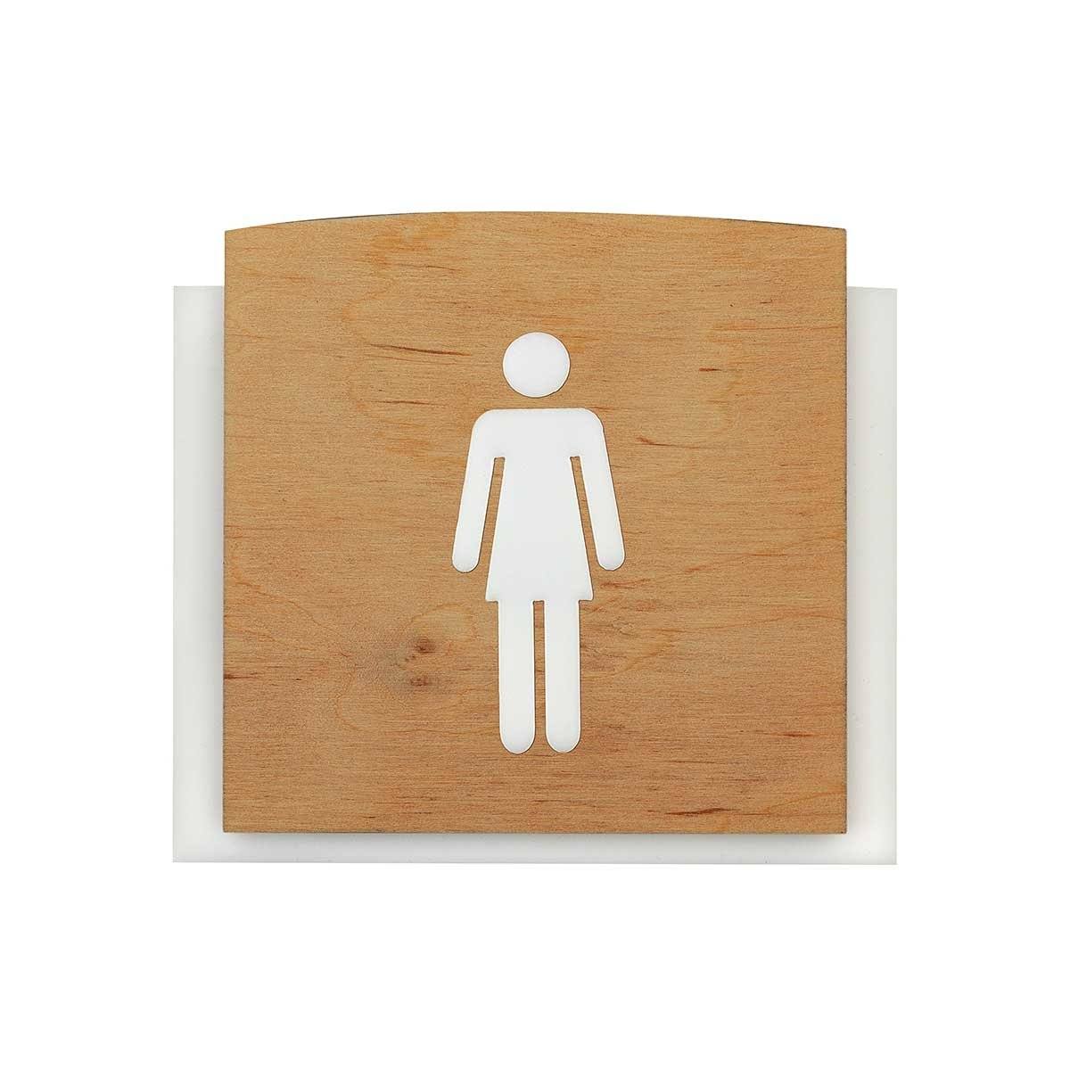Wooden Restroom Signs for Woman Bathroom Signs Natural wood Bsign
