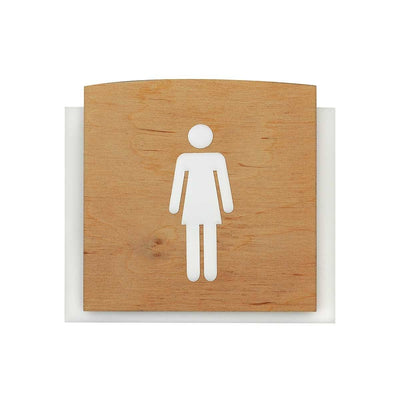 Wooden Restroom Signs for Woman Bathroom Signs Natural wood Bsign