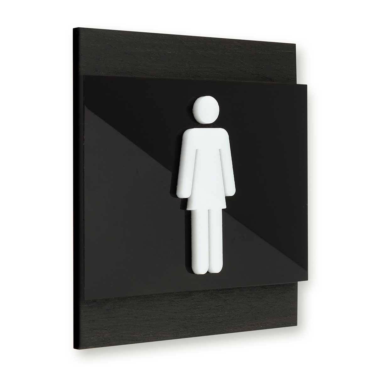 Woman Wood Signs for Bathroom Bathroom Signs Dark Wenge Bsign