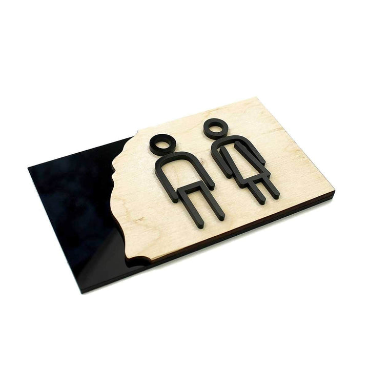 Bathroom Signs Bathroom Sign: Wood Sign — "Sherwood" Design