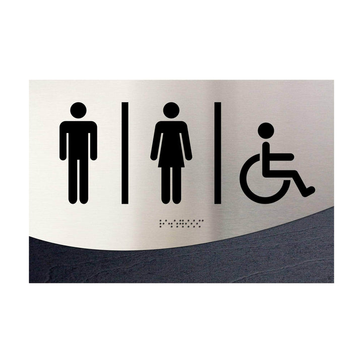 Bathroom Signs Wood &amp; Steel Unisex Bathroom Sign - "Jure" Design