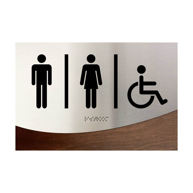 Bathroom Signs Wood & Steel Unisex Bathroom Sign - "Jure" Design