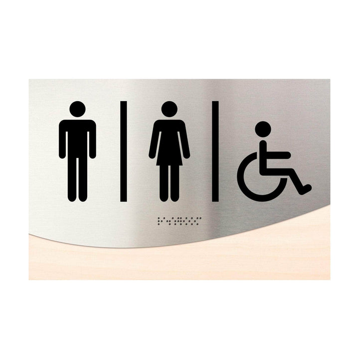 Bathroom Signs Wood & Steel Unisex Bathroom Sign - "Jure" Design