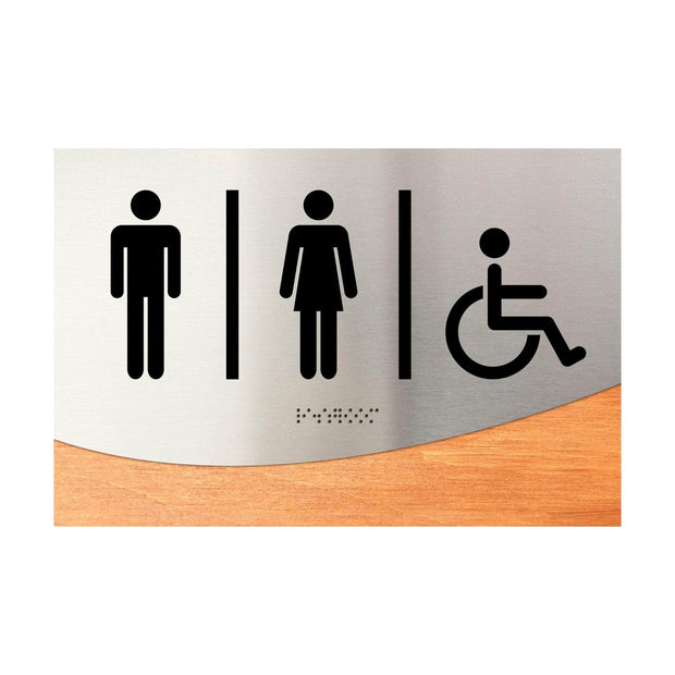 Bathroom Signs Wood & Steel Unisex Bathroom Sign - "Jure" Design