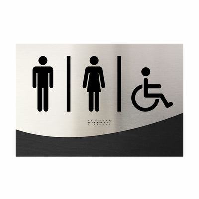 Wood & Steel Unisex Bathroom Signage "Jure" Design