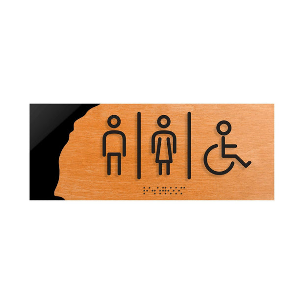 Bathroom Signs Wood Unisex Restroom Sign - "Sherwood" Design