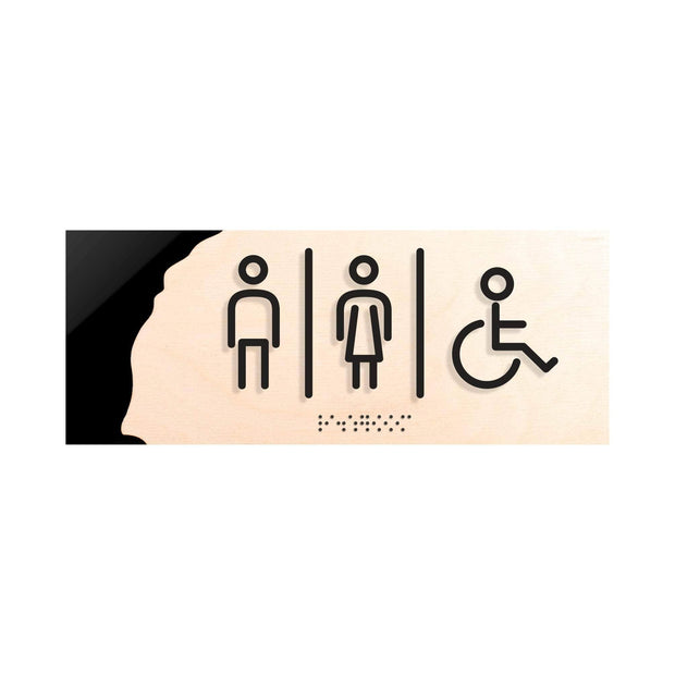 Bathroom Signs Wood Unisex Restroom Sign - "Sherwood" Design