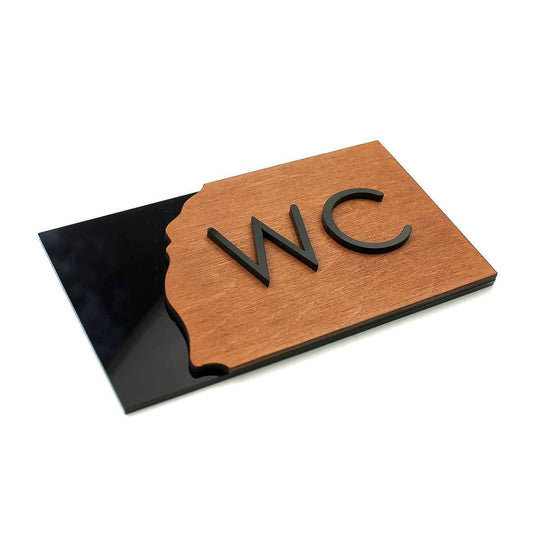 Bathroom Signs Wood WC Sign for Restroom - "Sherwood" Design