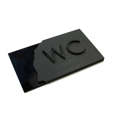 Wood WC Sign for Restroom Bathroom Signs Anthracite Gray Bsign