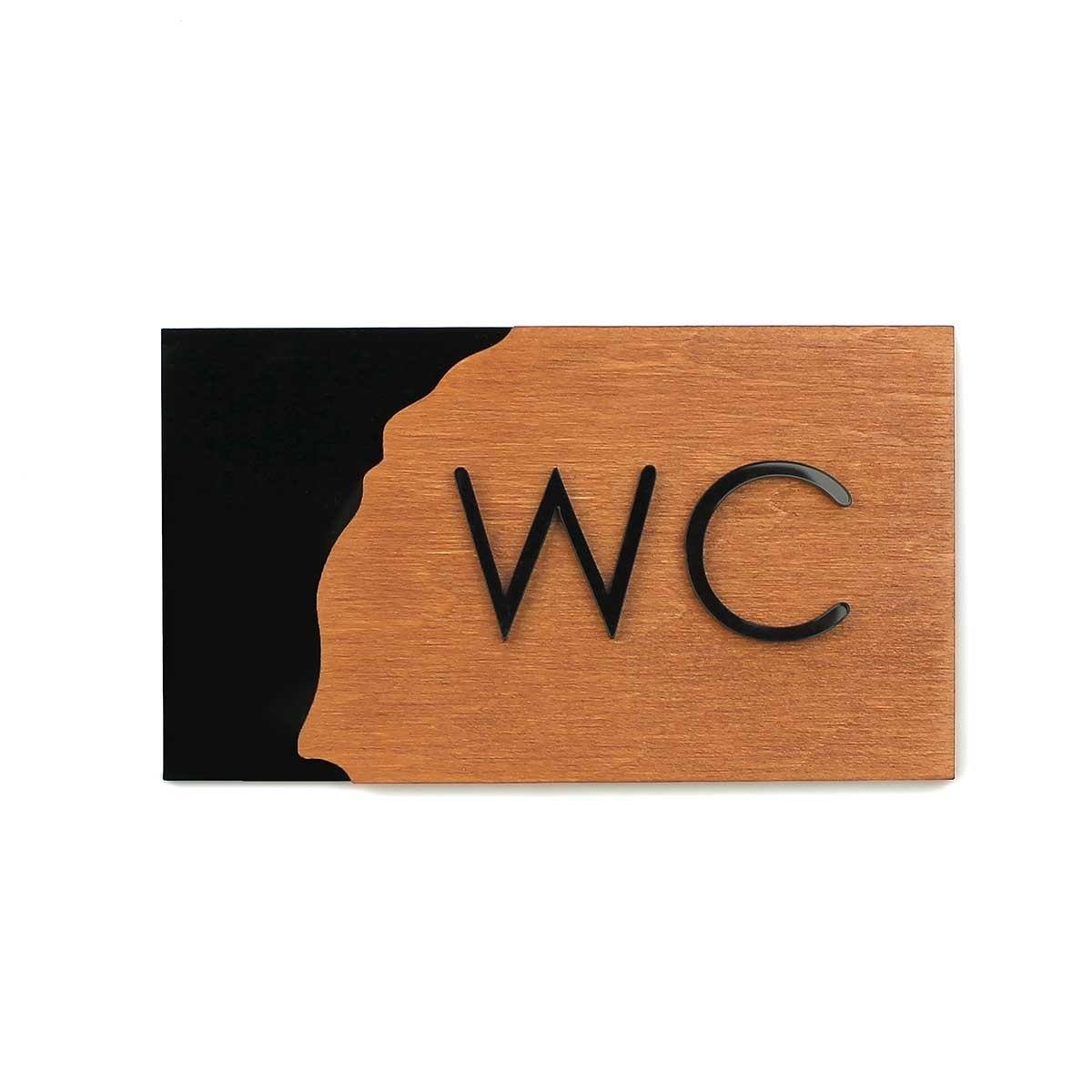 Wood WC Sign for Restroom Bathroom Signs Walhunt Bsign