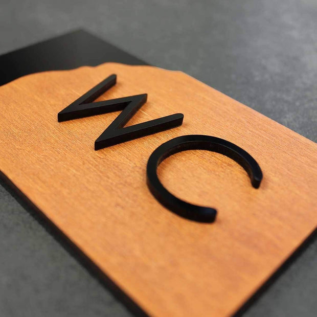 Bathroom Signs Wood WC Sign for Restroom - "Sherwood" Design