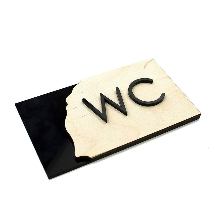 Bathroom Signs Wood WC Sign for Restroom - "Sherwood" Design