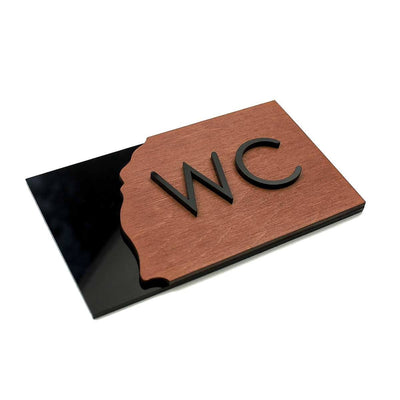 Wood WC Sign for Restroom Bathroom Signs Indian Rosewood Bsign