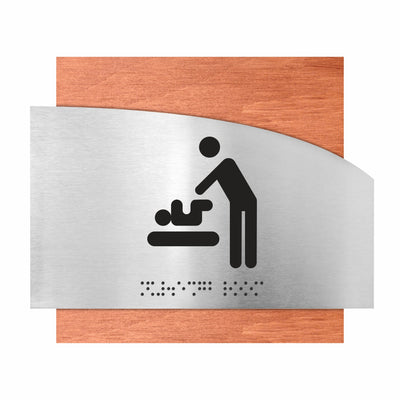 Wooden Baby Change Room Sign - "Wave" Design