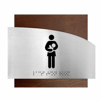 Wooden Mother Lactation Room Sign - "Wave" Design