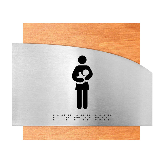 Bathroom Signs Wooden Mother Lactation Room Sign - "Wave" Design