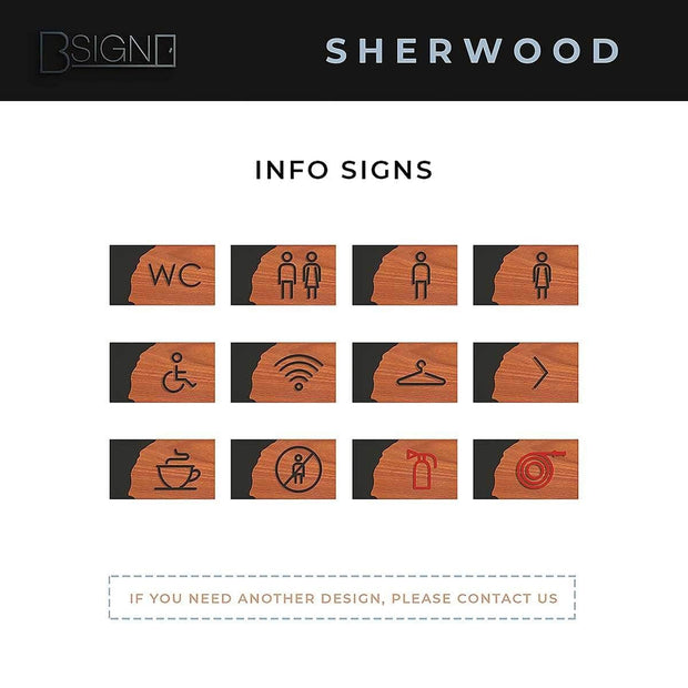 Information signs Wooden Sign with Dining Room Icon - "Sherwood" Design