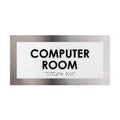 Computer Room Sign — Stainless Steel Door Plate — "Modern" Design - Photo #2