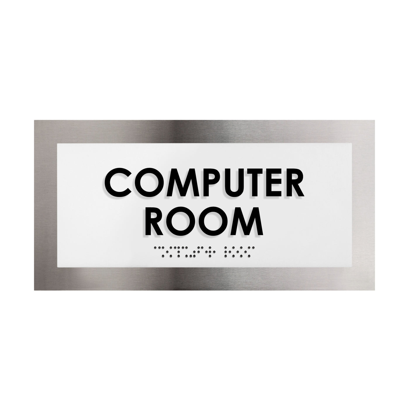 Computer Room Door Plate - Stainless Steel Sign - "Modern" Design