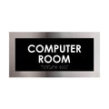 Computer Room Sign — Stainless Steel Door Plate — "Modern" Design - Photo #1