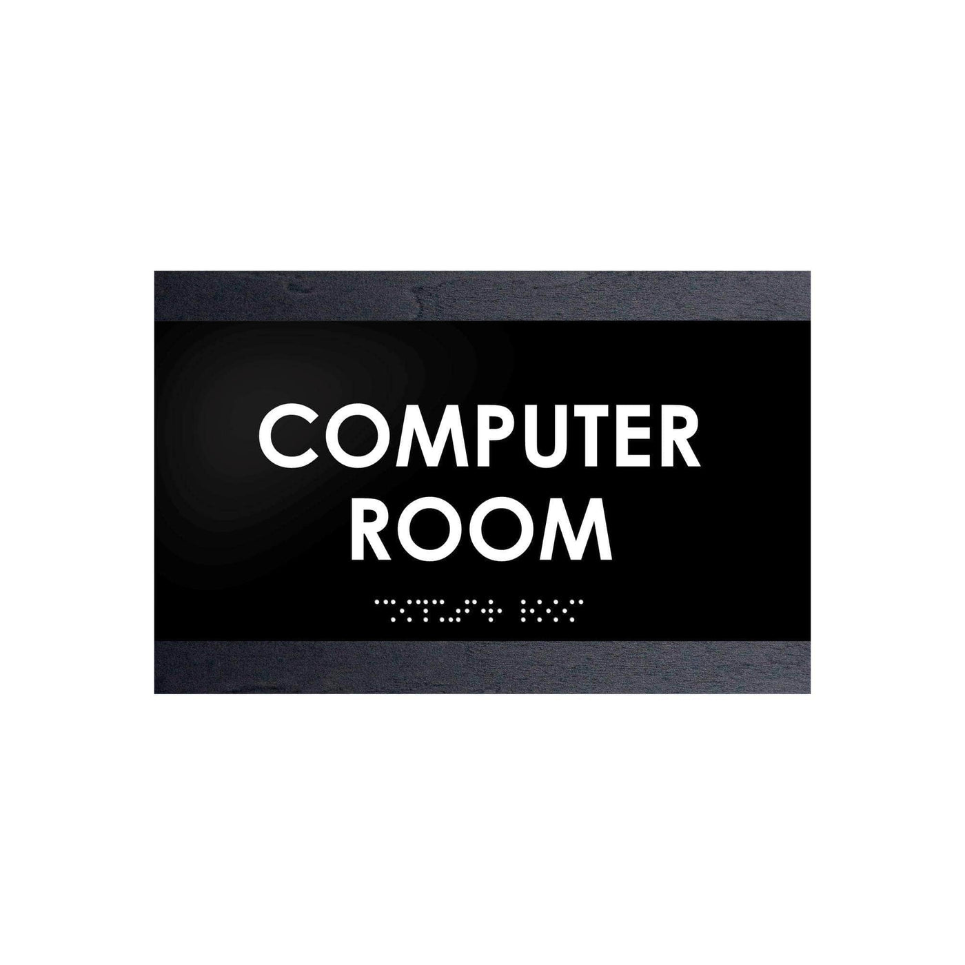 Computer Room Sign: Wood Door Plate —