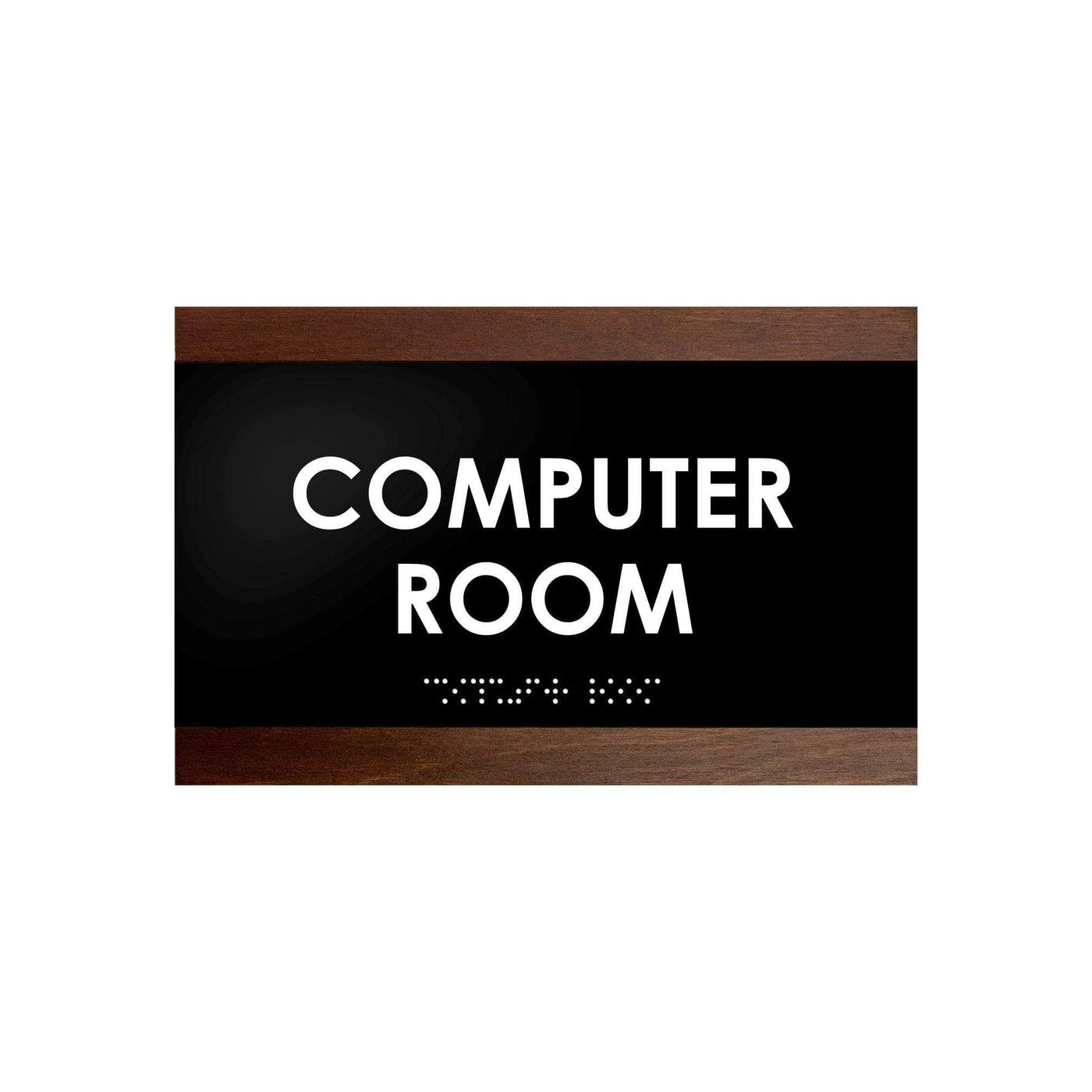 Computer Room Sign: Wood Door Plate —