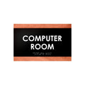 Computer Room Sign — Wood Door Plate — "Buro" Design - Photo #1