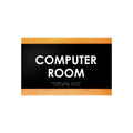 Computer Room Sign — Wood Door Plate — "Buro" Design - Photo #3