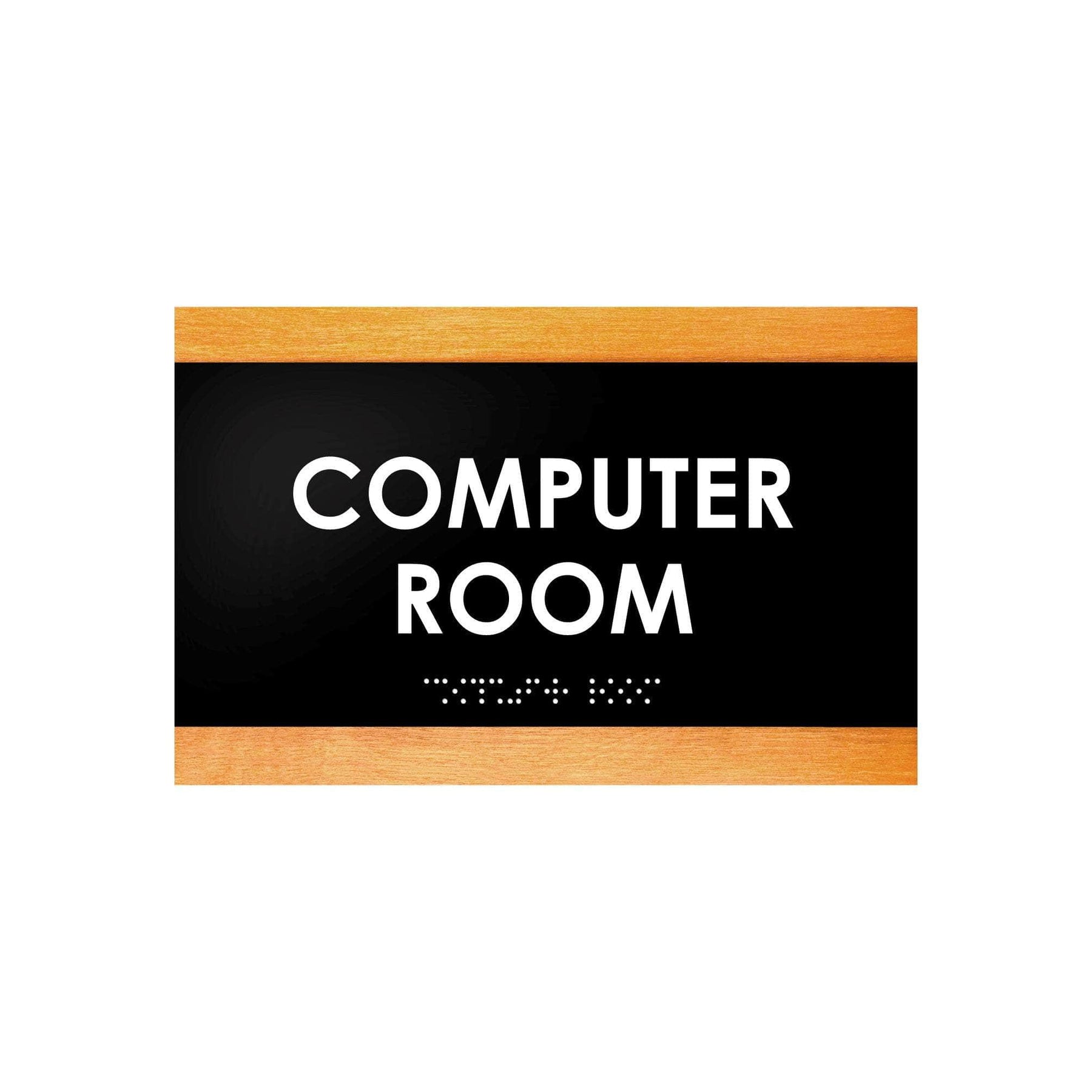Computer Room Sign: Wood Door Plate —