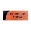 Computer Room Custom Wood Door Sign "Sherwood" Design - Photo #1