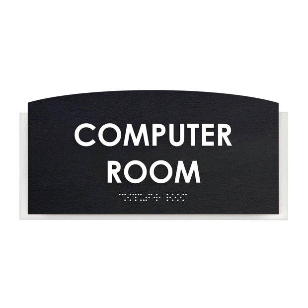 Computer Room Sign — Wood Door Plate — "Scandza" Design