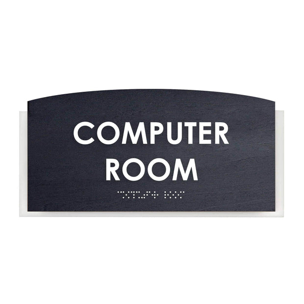 Computer Room Sign — Wood Door Plate — "Scandza" Design