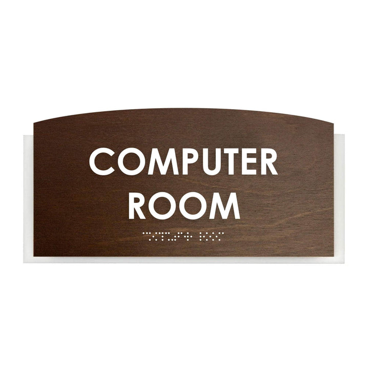 Computer Room Sign — Wood Door Plate — "Scandza" Design