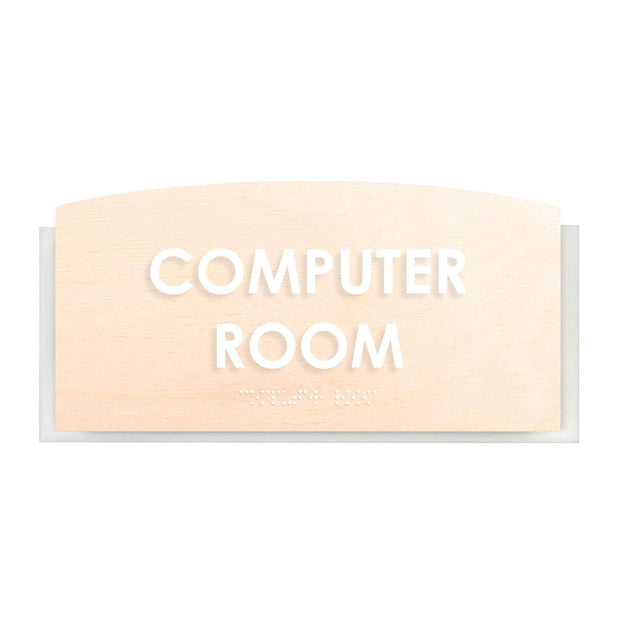 Computer Room Sign — Wood Door Plate — "Scandza" Design