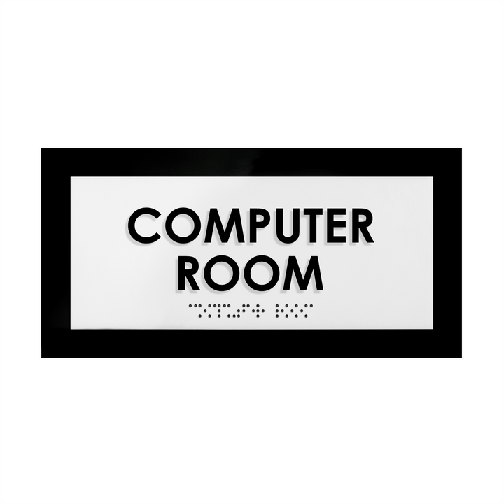 Computer Room Sign — Acrylic Door Plate — "Simple" Design