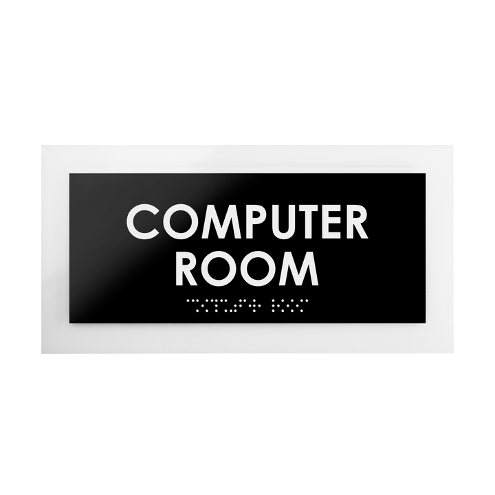 Computer Room Sign — Acrylic Door Plate — "Simple" Design
