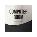 Computer Room Sign — Stainless steel & Wood Door Plate — "Jure" Design - Photo #4