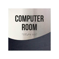Computer Room Sign — Stainless steel & Wood Door Plate — "Jure" Design - Photo #6